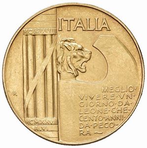 RIPRODUZIONE VENTI LIRE ELMETTO IN ORO  - Asta Medaglie napoleoniche, monete toscane di grande modulo. Aurea: monete e medaglie d'oro - Associazione Nazionale - Case d'Asta italiane