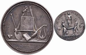 DUE MEDAGLIE NAPOLEONICHE IN ARGENTO  - Asta Medaglie napoleoniche, monete toscane di grande modulo. Aurea: monete e medaglie d'oro - Associazione Nazionale - Case d'Asta italiane