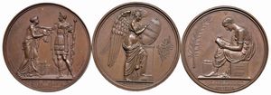 TRE MEDAGLIE NAPOLEONICHE IN BRONZO  - Asta Medaglie napoleoniche, monete toscane di grande modulo. Aurea: monete e medaglie d'oro - Associazione Nazionale - Case d'Asta italiane