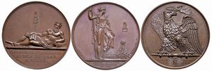 TRE MEDAGLIE NAPOLEONICHE IN BRONZO  - Asta Medaglie napoleoniche, monete toscane di grande modulo. Aurea: monete e medaglie d'oro - Associazione Nazionale - Case d'Asta italiane