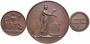 TRE MEDAGLIE NAPOLEONICHE IN BRONZO  - Asta Medaglie napoleoniche, monete toscane di grande modulo. Aurea: monete e medaglie d'oro - Associazione Nazionale - Case d'Asta italiane