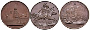 TRE MEDAGLIE NAPOLEONICHE IN BRONZO  - Asta Medaglie napoleoniche, monete toscane di grande modulo. Aurea: monete e medaglie d'oro - Associazione Nazionale - Case d'Asta italiane