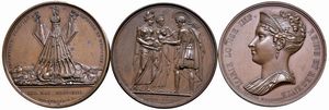 TRE MEDAGLIE NAPOLEONICHE IN BRONZO  - Asta Medaglie napoleoniche, monete toscane di grande modulo. Aurea: monete e medaglie d'oro - Associazione Nazionale - Case d'Asta italiane