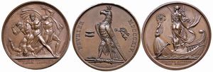 TRE MEDAGLIE NAPOLEONICHE IN BRONZO  - Asta Medaglie napoleoniche, monete toscane di grande modulo. Aurea: monete e medaglie d'oro - Associazione Nazionale - Case d'Asta italiane