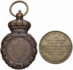 DUE MEDAGLIE NAPOLEONICHE IN BRONZO  - Asta Medaglie napoleoniche, monete toscane di grande modulo. Aurea: monete e medaglie d'oro - Associazione Nazionale - Case d'Asta italiane