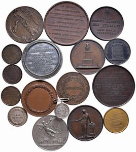 DICIASSETTE MEDAGLIE. ALCUNE RARE.  - Asta Medaglie napoleoniche, monete toscane di grande modulo. Aurea: monete e medaglie d'oro - Associazione Nazionale - Case d'Asta italiane