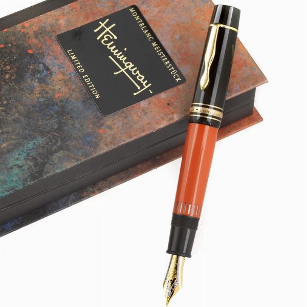 MONTBLANC : MONTBLANC MEISTERST&Uuml;CK "ERNEST HEMINGWAY" PENNA STILOGRAFICA, SERIE WRITERS EDIZIONE LIMITATA N. SE5196/08, ANNO 1992  - Asta Orologi e penne - Associazione Nazionale - Case d'Asta italiane