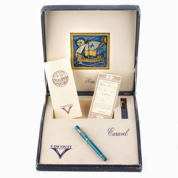 VISCONTI : VISCONTI CARAVEL NINA PENNA STILOGRAFICA EDIZIONE LIMITATA SERIE CARAVELLE N. 372/500  - Asta Orologi e penne - Associazione Nazionale - Case d'Asta italiane