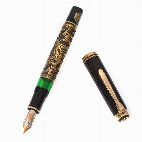 PELIKAN "GOLDEN DRAGON" EDIZIONE LIMITATA PENNA STILOGRAFICA N. 867/888 ANNO 1995  - Asta Orologi e penne - Associazione Nazionale - Case d'Asta italiane