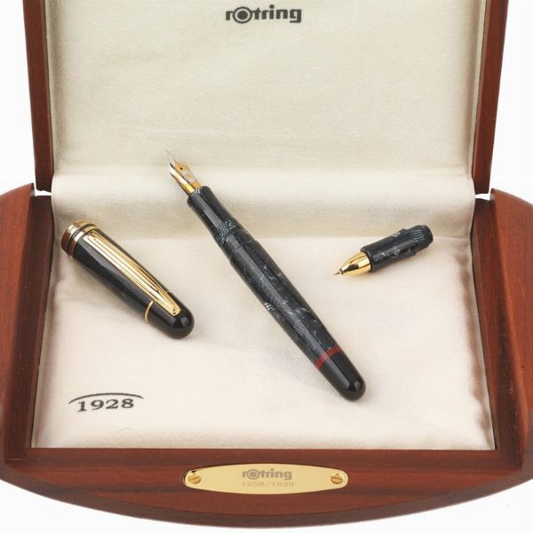 ROTRING 1928 PENNA STILOGRAFICA EDIZIONE LIMITATA N. 1258/1928 CON PUNTA ROLLER INTERCAMBIABILE  - Asta Orologi e penne - Associazione Nazionale - Case d'Asta italiane