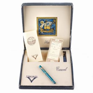 VISCONTI : VISCONTI CARAVEL NINA PENNA STILOGRAFICA EDIZIONE LIMITATA SERIE CARAVELLE N. 372/500  - Asta Orologi e penne - Associazione Nazionale - Case d'Asta italiane