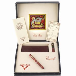 VISCONTI : VISCONTI CARAVEL SANTA MARIA PENNA STILOGRAFICA EDIZIONE LIMITATA SERIE CARAVELLE N. 240/500  - Asta Orologi e penne - Associazione Nazionale - Case d'Asta italiane