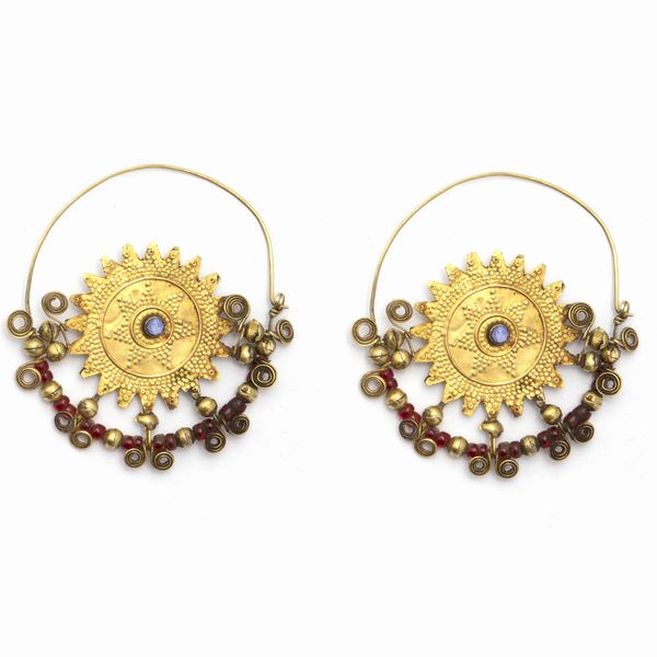 Antichi orecchini a cerchio in oro e argento  - Asta Gioielli Orologi e Fashion Vintage - Associazione Nazionale - Case d'Asta italiane