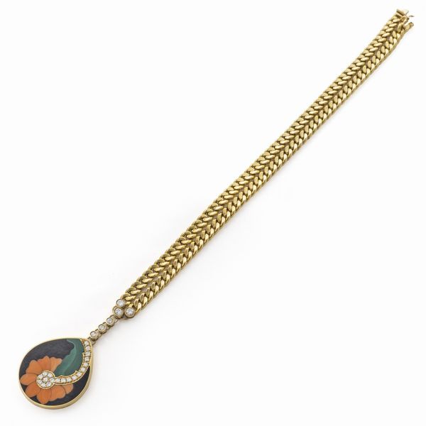 Collana in oro giallo 18kt maglia groumette  - Asta Gioielli Orologi e Fashion Vintage - Associazione Nazionale - Case d'Asta italiane