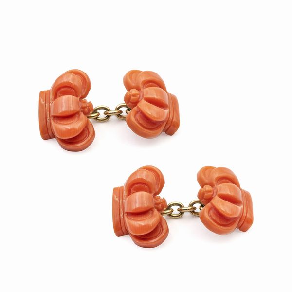 Gemelli corone in oro giallo 18kt  - Asta Gioielli Orologi e Fashion Vintage - Associazione Nazionale - Case d'Asta italiane