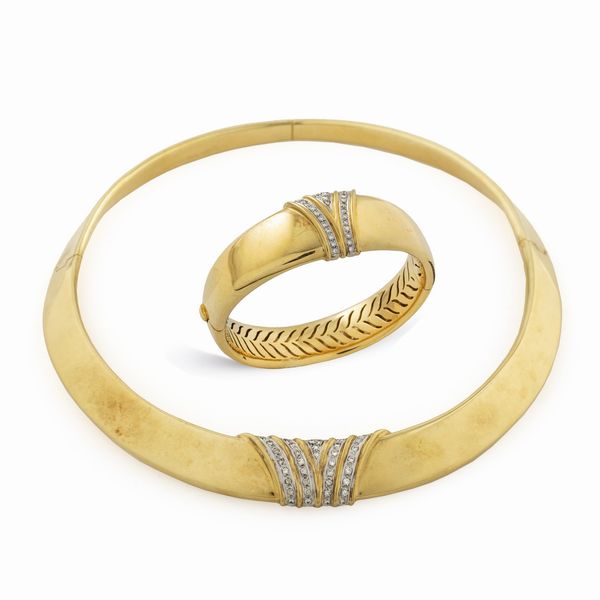 Parure in oro giallo 18kt e diamanti  - Asta Gioielli Orologi e Fashion Vintage - Associazione Nazionale - Case d'Asta italiane