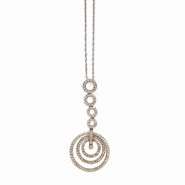 Pendente in oro a due colori 18kt e diamanti  - Asta Gioielli Orologi e Fashion Vintage - Associazione Nazionale - Case d'Asta italiane