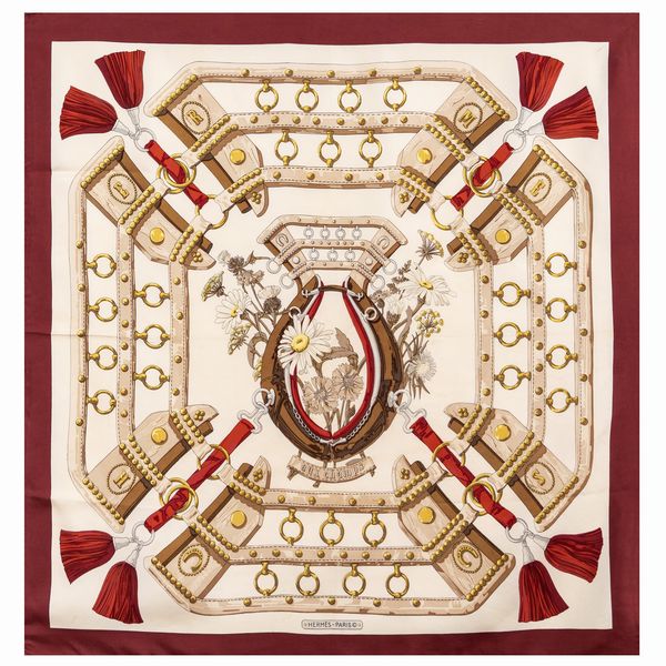 Herm�s foulard vintage collezione Aux Champs  - Asta Gioielli Orologi e Fashion Vintage - Associazione Nazionale - Case d'Asta italiane