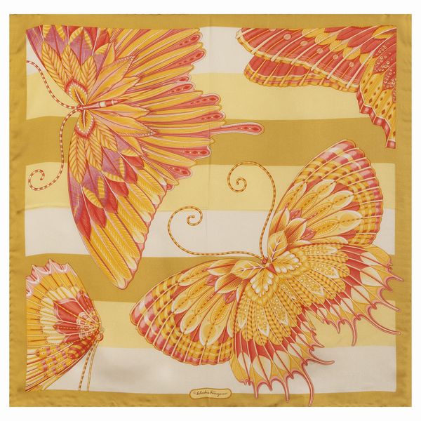 Salvatore Ferragamo, foulard animalier vintage  - Asta Gioielli Orologi e Fashion Vintage - Associazione Nazionale - Case d'Asta italiane