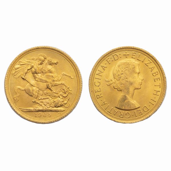 10 sterline in oro Regina Elisabetta fiocchetto  - Asta Gioielli Orologi e Fashion Vintage - Associazione Nazionale - Case d'Asta italiane