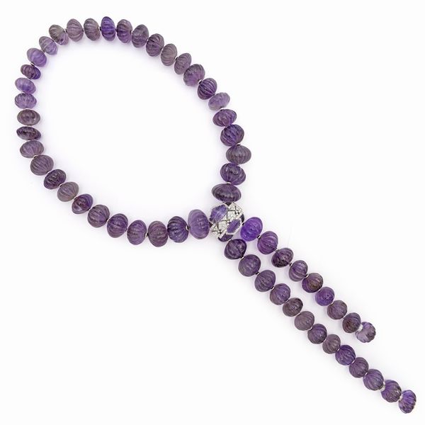 Particolare parure di ametiste e diamanti  - Asta Gioielli Orologi e Fashion Vintage - Associazione Nazionale - Case d'Asta italiane