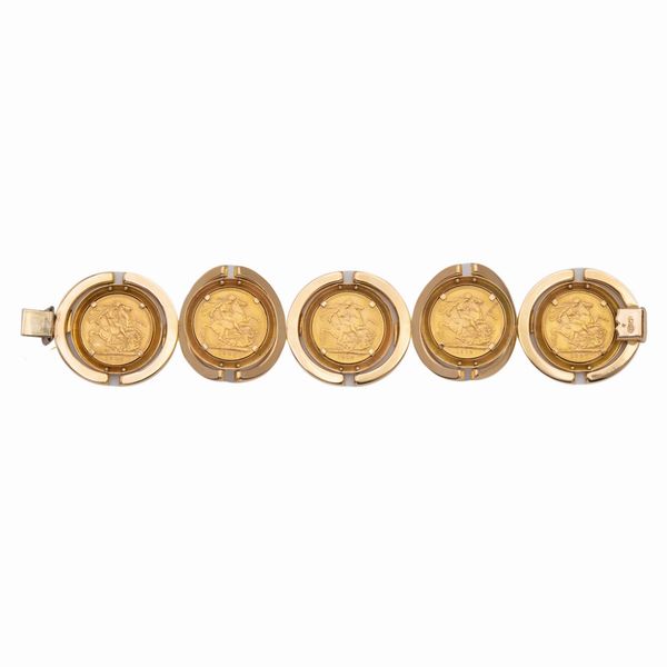 Bracciale sterline in oro giallo 18kt  - Asta Gioielli Orologi e Fashion Vintage - Associazione Nazionale - Case d'Asta italiane