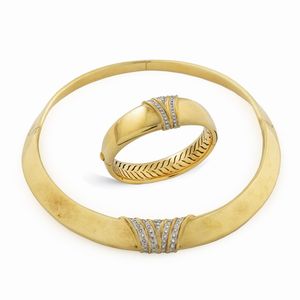 Parure in oro giallo 18kt e diamanti  - Asta Gioielli Orologi e Fashion Vintage - Associazione Nazionale - Case d'Asta italiane