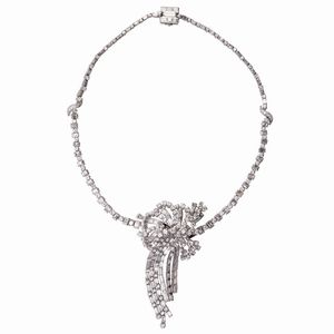 Importante collier in platino e diamanti  - Asta Gioielli Orologi e Fashion Vintage - Associazione Nazionale - Case d'Asta italiane