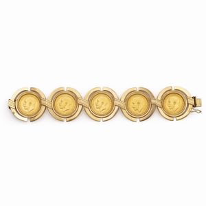 Bracciale sterline in oro giallo 18kt  - Asta Gioielli Orologi e Fashion Vintage - Associazione Nazionale - Case d'Asta italiane