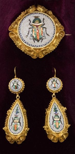 Antica demiparure in oro giallo e micromosaico  - Asta Gioielli e Orologi - Associazione Nazionale - Case d'Asta italiane