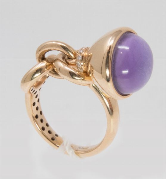 Anello in oro rosa e ametista  - Asta Gioielli e Orologi - Associazione Nazionale - Case d'Asta italiane