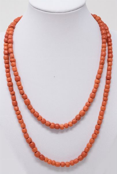 Collana in corallo arancio  - Asta Gioielli e Orologi - Associazione Nazionale - Case d'Asta italiane