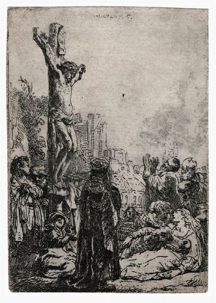 REMBRANDT HARMENSZOON VAN RIJN : La crocefissione (lastra piccola).  - Asta Arte antica, moderna e contemporanea - Associazione Nazionale - Case d'Asta italiane