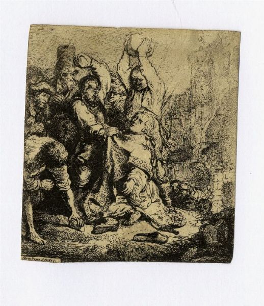 REMBRANDT HARMENSZOON VAN RIJN : Lapidazione di santo Stefano.  - Asta Arte antica, moderna e contemporanea - Associazione Nazionale - Case d'Asta italiane