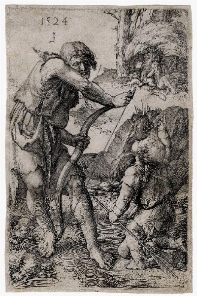 LUCAS VAN LEYDEN : Lamech e Caino.  - Asta Arte antica, moderna e contemporanea - Associazione Nazionale - Case d'Asta italiane
