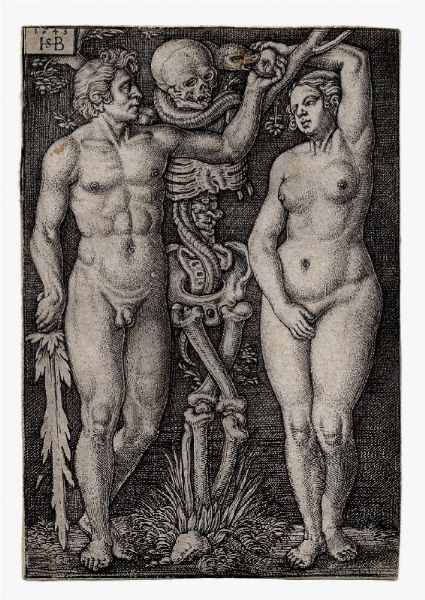 HANS SEBALD BEHAM : Adamo ed Eva.  - Asta Arte antica, moderna e contemporanea - Associazione Nazionale - Case d'Asta italiane
