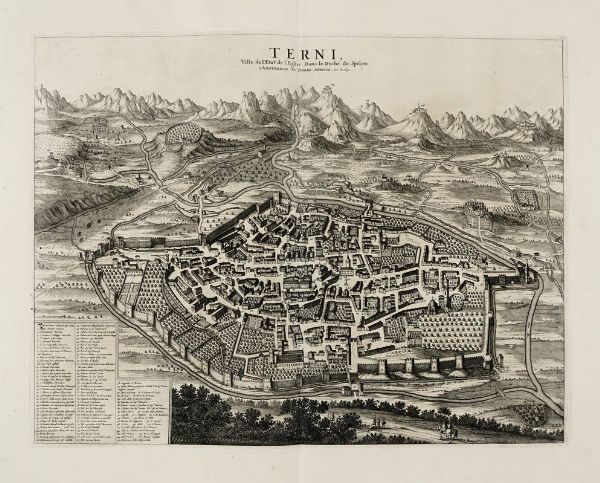 JOHANNES BLAEU : Terni. Ville de l'Etat de l'Eglise. Dans le Duch de Spoleto.  - Asta Arte antica, moderna e contemporanea - Associazione Nazionale - Case d'Asta italiane