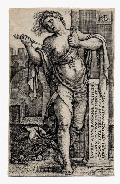 HANS SEBALD BEHAM : Lucretia.  - Asta Arte antica, moderna e contemporanea - Associazione Nazionale - Case d'Asta italiane