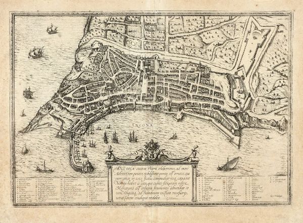 GEORG BRAUN : Ancona civitas Piceni celeberrima, ad mare Adriaticum posita...  - Asta Arte antica, moderna e contemporanea - Associazione Nazionale - Case d'Asta italiane