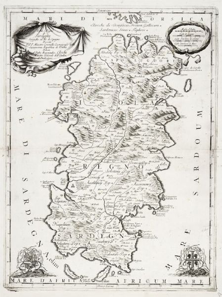 Vincenzo Maria Coronelli : Isola e Regno di Sardegna.  - Asta Arte antica, moderna e contemporanea - Associazione Nazionale - Case d'Asta italiane