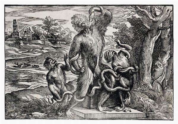 NICOL BOLDRINI : Caricatura del Laocoonte.  - Asta Arte antica, moderna e contemporanea - Associazione Nazionale - Case d'Asta italiane