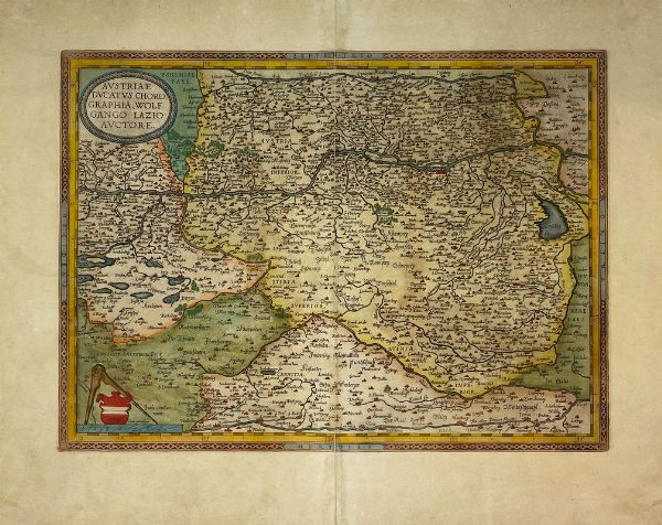 Abraham Ortelius : Austriae Ducatus Chorographia, Wolfgango Lazio Auctore.  - Asta Arte antica, moderna e contemporanea - Associazione Nazionale - Case d'Asta italiane