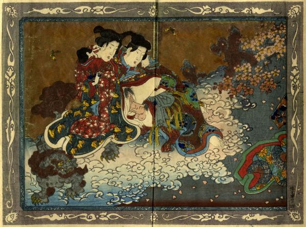 UTAGAWA KUNIMORI II : Shaka hass zoku yamato bunko (Scene da una vita del Buddha).  - Asta Arte antica, moderna e contemporanea - Associazione Nazionale - Case d'Asta italiane