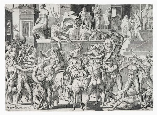 GIOVANNI JACOPO CARAGLIO : Raptus sabinaro (Battaglia tra Romani e Sabini).  - Asta Arte antica, moderna e contemporanea - Associazione Nazionale - Case d'Asta italiane