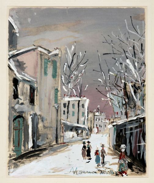 Maurice Utrillo : La vieille Rue Saint-Vincent.  - Asta Arte antica, moderna e contemporanea - Associazione Nazionale - Case d'Asta italiane