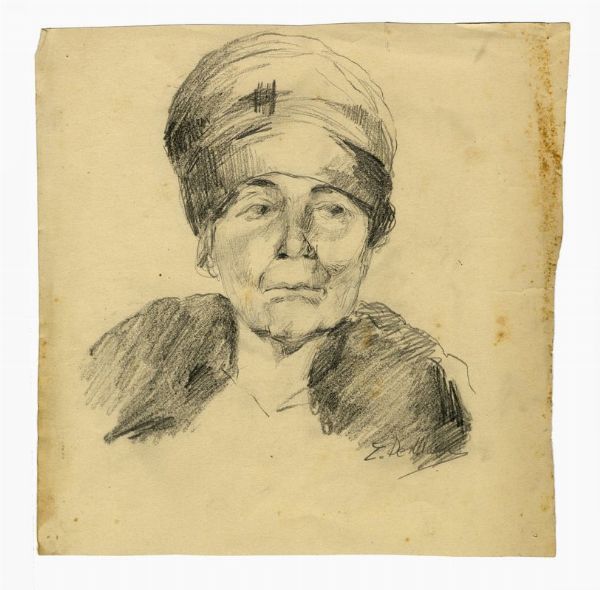 ETTORE DE MARIA BERGLER : Lotto composto di 14 disegni e 1 cartolina.  - Asta Arte antica, moderna e contemporanea - Associazione Nazionale - Case d'Asta italiane