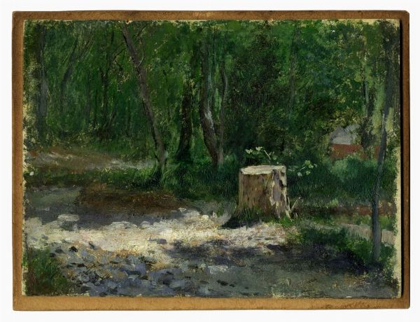 MARIANO FORTUNY Y MADRAZO : Clairire avec un tronc d?arbre coup.  - Asta Arte antica, moderna e contemporanea - Associazione Nazionale - Case d'Asta italiane