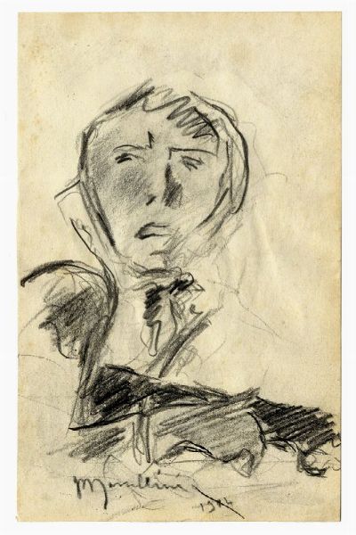 Plinio Nomellini : Ritratto maschile.  - Asta Arte antica, moderna e contemporanea - Associazione Nazionale - Case d'Asta italiane