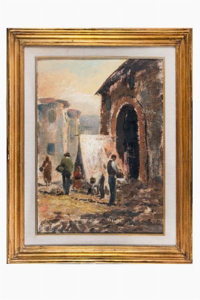 Ferruccio Rontini : Scena quotidiana.  - Asta Arte antica, moderna e contemporanea - Associazione Nazionale - Case d'Asta italiane