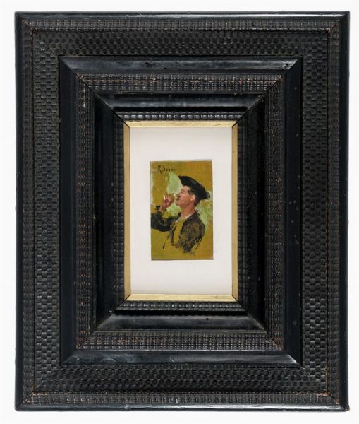 Raffaello Sorbi : Il bevitore.  - Asta Arte antica, moderna e contemporanea - Associazione Nazionale - Case d'Asta italiane